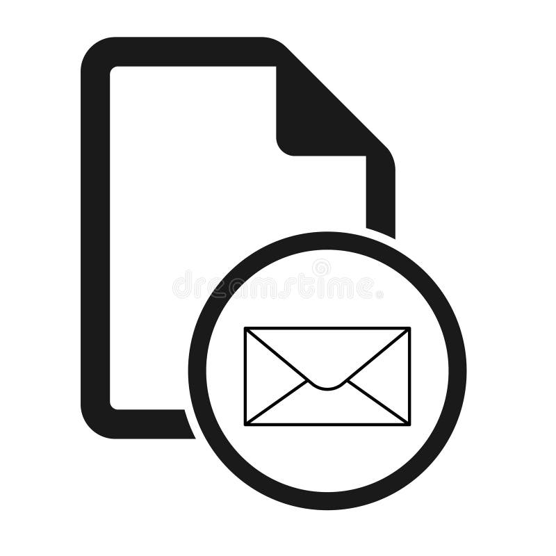 Icona a forma di file flat con lettera isolata su sfondo bianco. illustrazione vettoriale del simbolo del documento di posta elett royalty illustrazione gratis