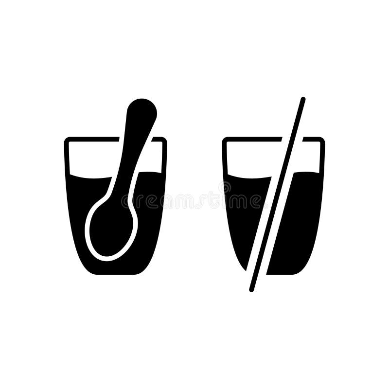 Silhouette icon of Glass with drink, spoon. Outline pictograms set for microwave oven instruction. Black simple illustration of rule of heating liquid in cup. Flat isolated vector on white background. Silhouette icon of Glass with drink, spoon. Outline pictograms set for microwave oven instruction. Black simple illustration of rule of heating liquid in cup. Flat isolated vector on white background