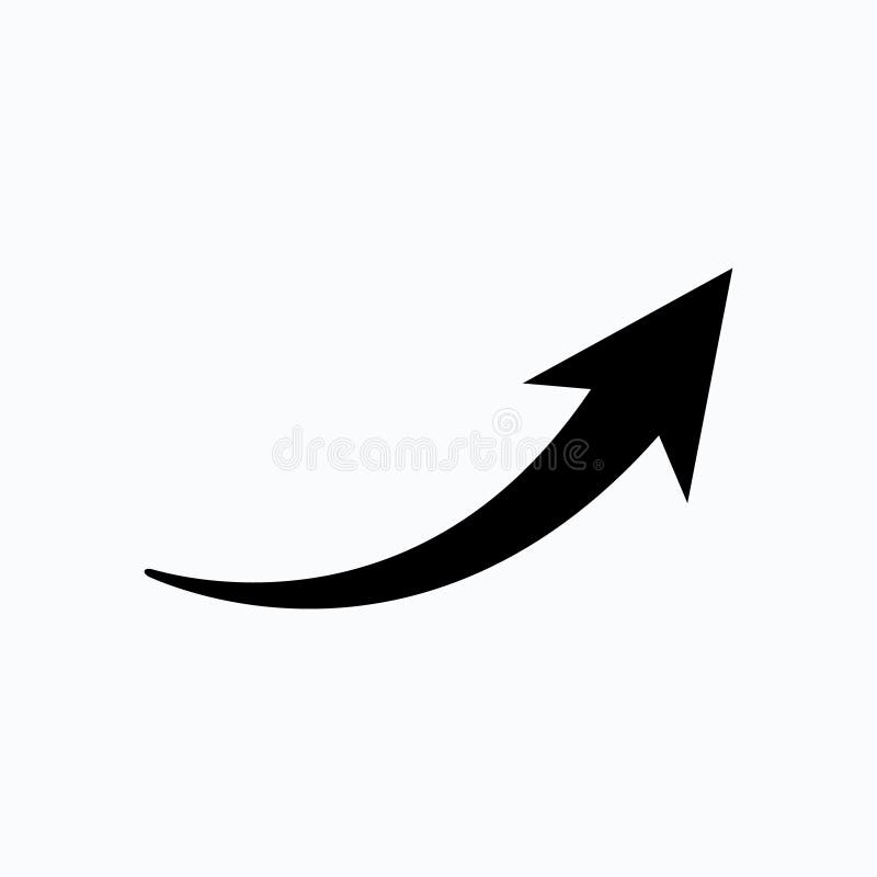 Icona freccia curva, illustrazione vettoriale, icona puntatore freccia