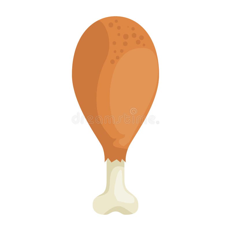 Icona fritta coscia di pollo illustrazione vettoriale Icona fritta coscia di pollo illustrazione vettoriale
