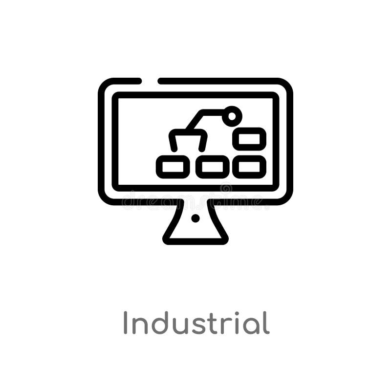 Icona industriale di vettore del profilo linea semplice nera isolata illustrazione dell'elemento dal concetto del computer Colpo royalty illustrazione gratis