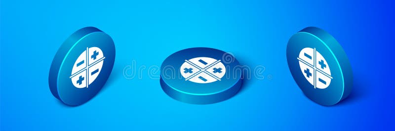 Icona isometrica del sistema di coordinate xyz isolata su sfondo blu. visualizzazione delle statistiche del grafico sull'asse xyz. royalty illustrazione gratis
