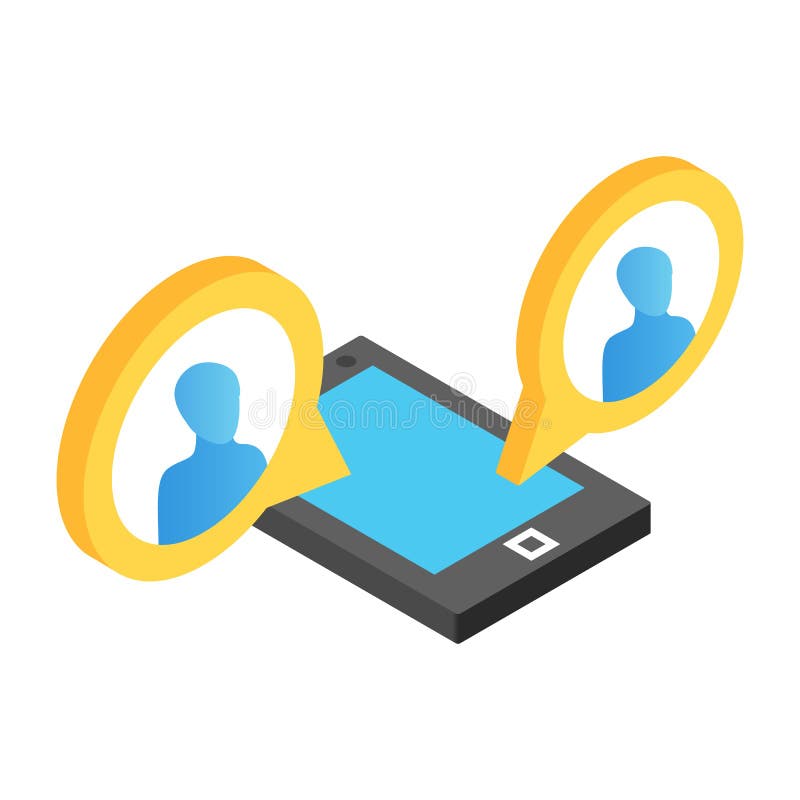 Icona isometrica di chiacchierata mobile royalty illustrazione gratis