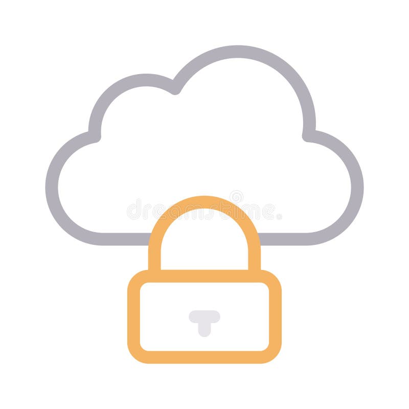 Icona linea colore vettoriale blocco cloud illustrazione di stock