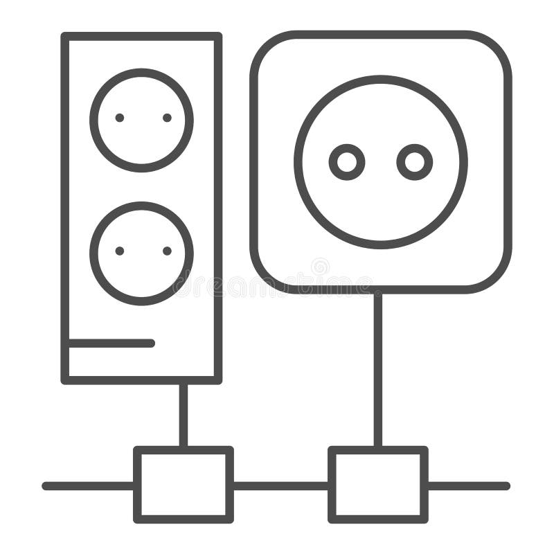 Icona linea sottile cavo L'illustrazione vettoriale delle prese di uscita è isolata in bianco Progettazione dello stile del profi illustrazione vettoriale Icona linea sottile cavo L'illustrazione vettoriale delle prese di uscita è isolata in bianco Progettazione dello stile del profi illustrazione vettoriale