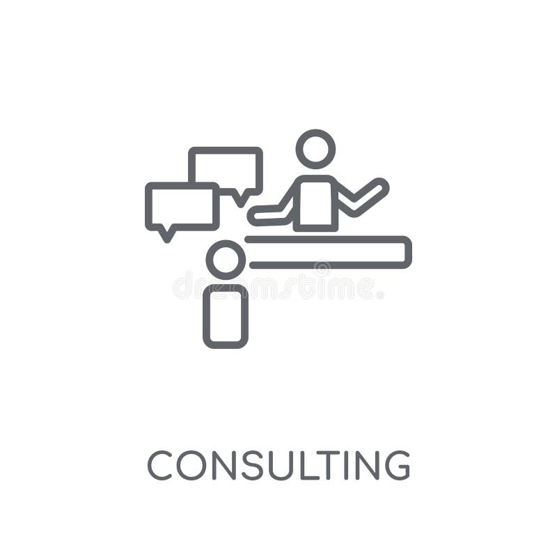 Icona lineare consultantesi Concetto consultantesi o di logo del profilo moderno illustrazione vettoriale Icona lineare consultantesi Concetto consultantesi o di logo del profilo moderno illustrazione vettoriale