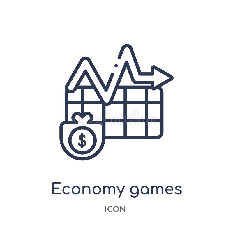 Icona lineare dei giochi di economia dalla raccolta del profilo di affari Linea sottile icona dei giochi di economia isolata su f illustrazione di stock Icona lineare dei giochi di economia dalla raccolta del profilo di affari Linea sottile icona dei giochi di economia isolata su f illustrazione di stock