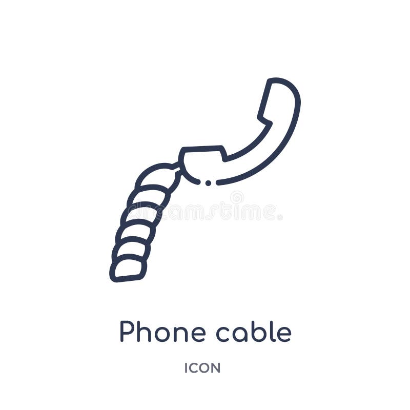 Icona lineare del cavo del telefono da sicurezza di Internet e dalla raccolta del profilo della rete Linea sottile icona del cavo illustrazione di stock Icona lineare del cavo del telefono da sicurezza di Internet e dalla raccolta del profilo della rete Linea sottile icona del cavo illustrazione di stock