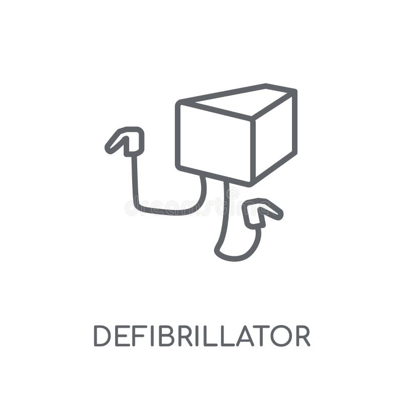 Icona lineare del defibrillatore Raggiro moderno di logo del defibrillatore del profilo illustrazione di stock Icona lineare del defibrillatore Raggiro moderno di logo del defibrillatore del profilo illustrazione di stock