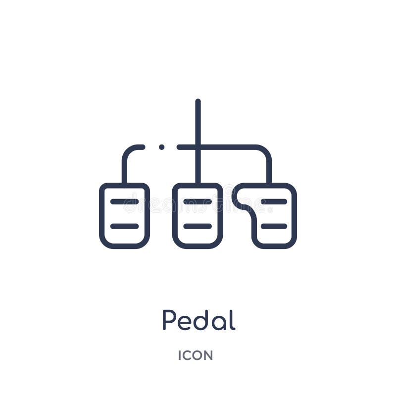Icona lineare del pedale dalla raccolta del profilo di elettronica Linea sottile icona del pedale isolata su fondo bianco pedale royalty illustrazione gratis