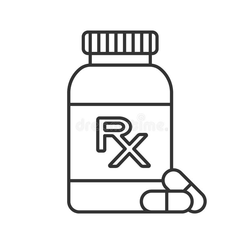 Icona lineare della bottiglia RX