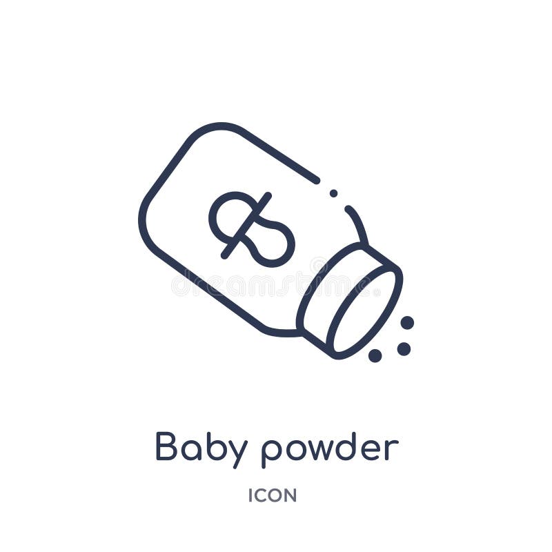 Icona lineare della polvere di bambino dalla raccolta del profilo di bellezza Linea sottile icona della polvere di bambino isolat royalty illustrazione gratis Icona lineare della polvere di bambino dalla raccolta del profilo di bellezza Linea sottile icona della polvere di bambino isolat royalty illustrazione gratis