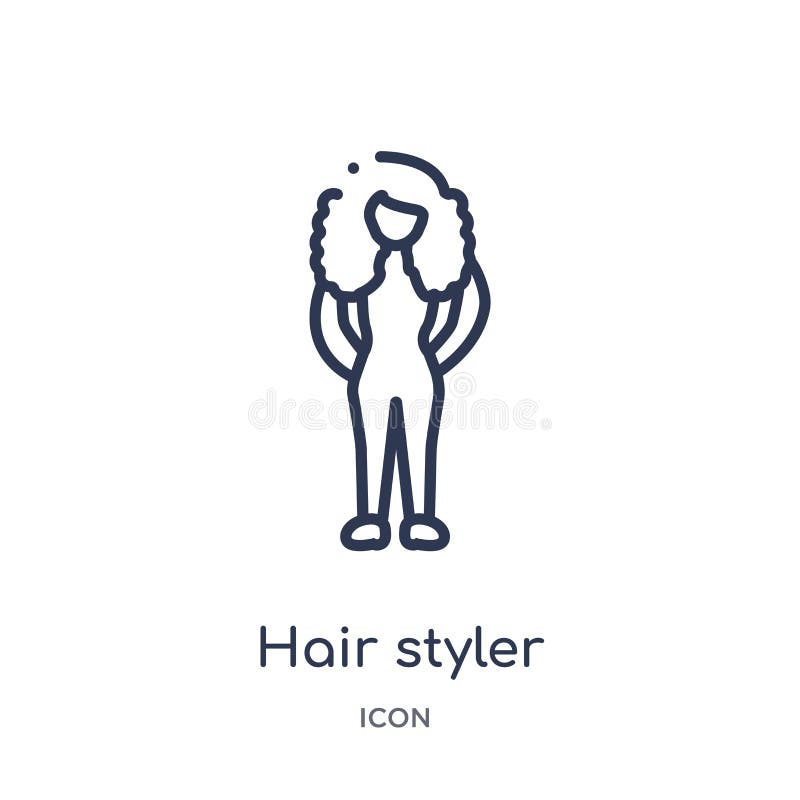 Icona lineare dello styler dei capelli dalla raccolta del profilo delle signore Linea sottile icona dello styler dei capelli isol royalty illustrazione gratis