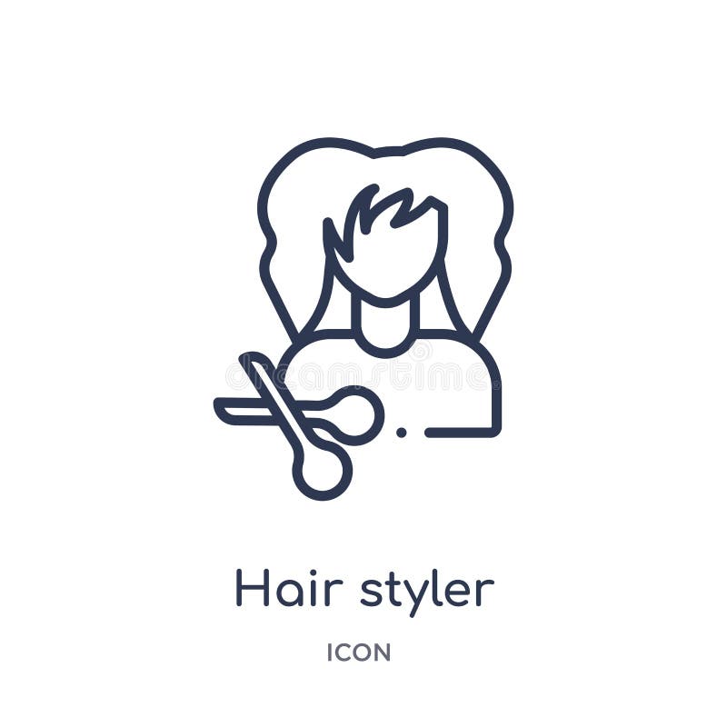 Icona lineare dello styler dei capelli dalla raccolta del profilo di bellezza Linea sottile icona dello styler dei capelli isolat royalty illustrazione gratis