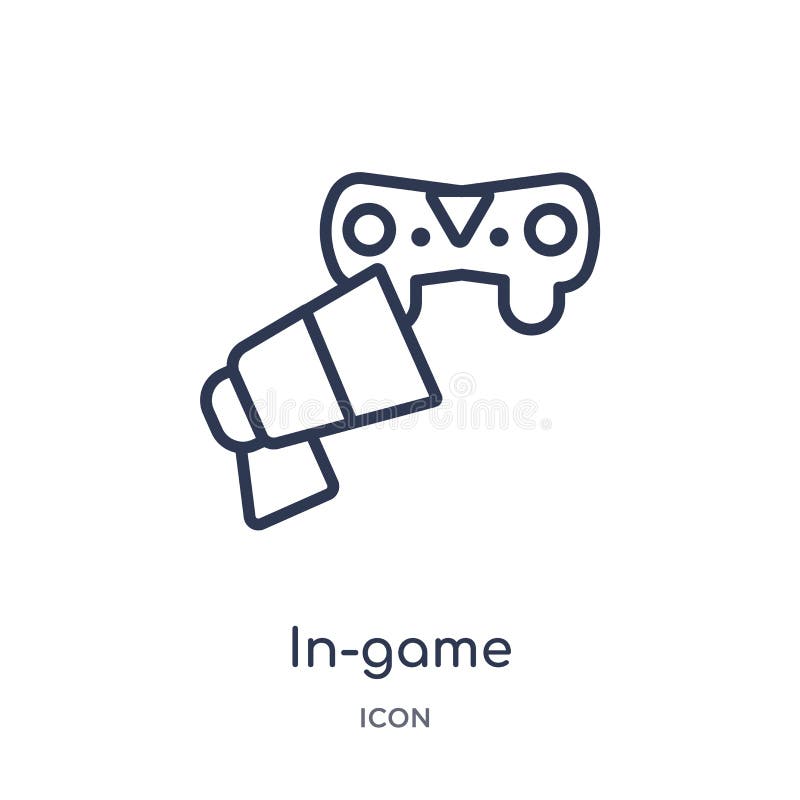 Icona lineare di pubblicità del in-gioco dalla raccolta del profilo generale Linea sottile icona di pubblicità del in-gioco isola illustrazione vettoriale Icona lineare di pubblicità del in-gioco dalla raccolta del profilo generale Linea sottile icona di pubblicità del in-gioco isola illustrazione vettoriale
