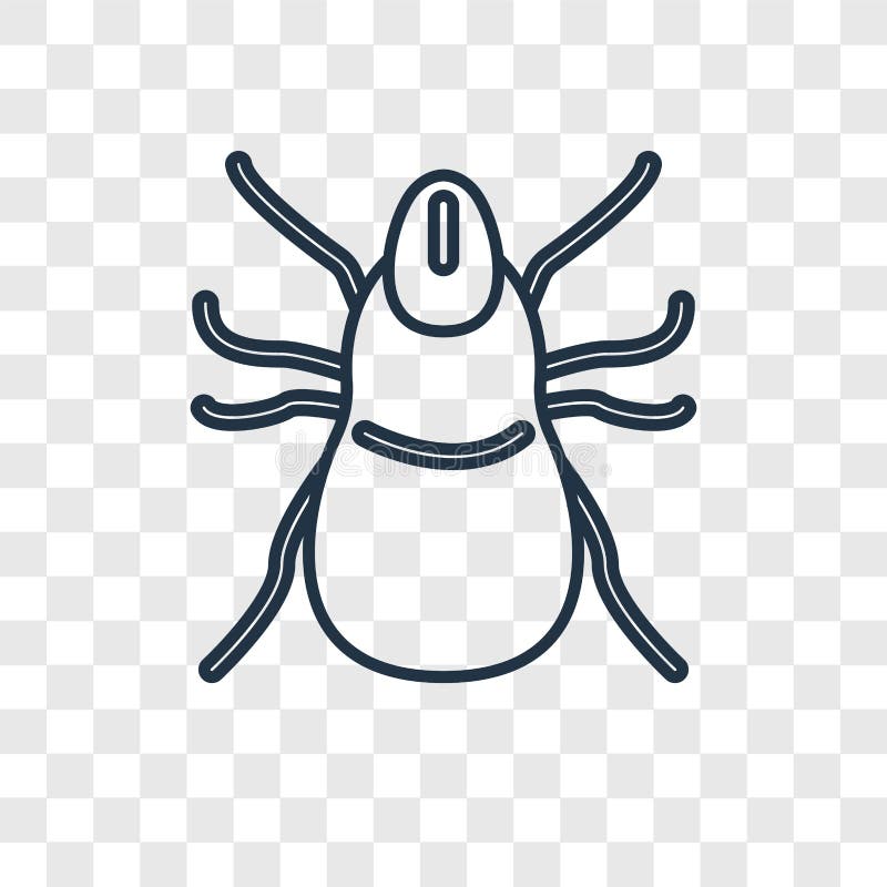 Icona lineare di vettore di concetto dell'acaro isolata sul backgrou trasparente illustrazione di stock Icona lineare di vettore di concetto dell'acaro isolata sul backgrou trasparente illustrazione di stock