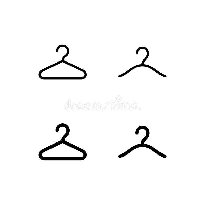 Icona Logo Vector Symbol Isolated della gruccia per vestiti su fondo bianco illustrazione vettoriale Icona Logo Vector Symbol Isolated della gruccia per vestiti su fondo bianco illustrazione vettoriale