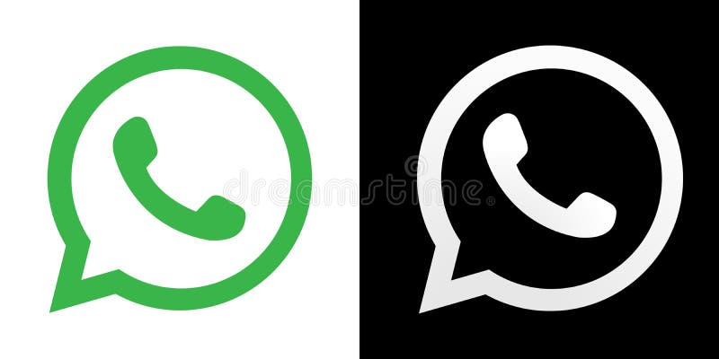 Icona Logo Whatsapp Colore Nero Bianco E Verde Fotografia Stock