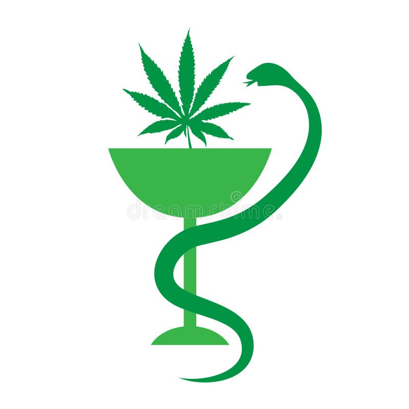 Icona medica di logo della marijuana Cannabis medica Illustrazione di vettore illustrazione di stock Icona medica di logo della marijuana Cannabis medica Illustrazione di vettore illustrazione di stock
