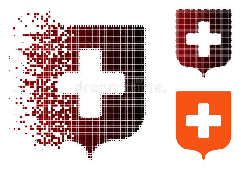 Icona medica di semitono dissolta dello schermo del pixel illustrazione vettoriale