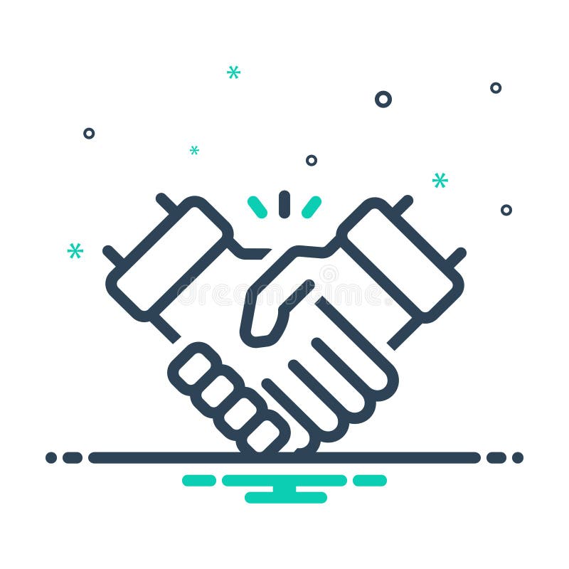 icona mix per handshake, disaccordo e partnership
