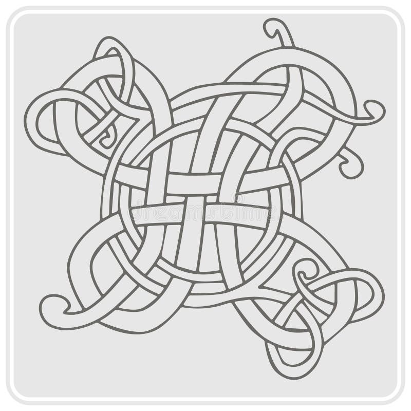 icona monocromatica con arte celtica e gli ornamenti etnici illustrazione vettoriale icona monocromatica con arte celtica e gli ornamenti etnici illustrazione vettoriale