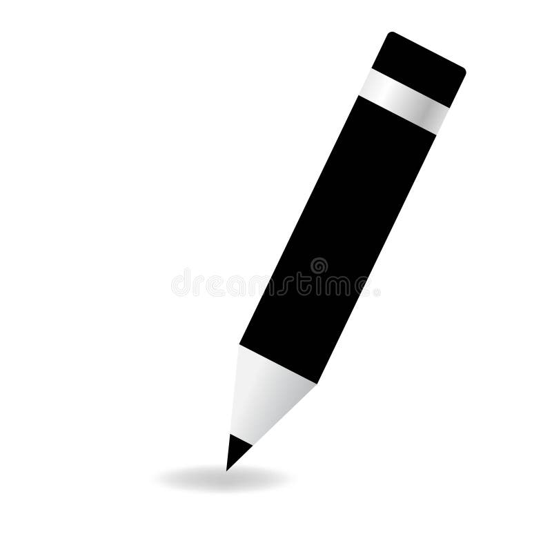 Icona nera della matita illustrazione di stock