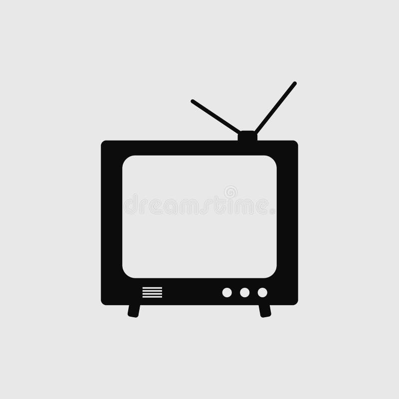 Icona nera della televisione illustrazione vettoriale Icona nera della televisione illustrazione vettoriale