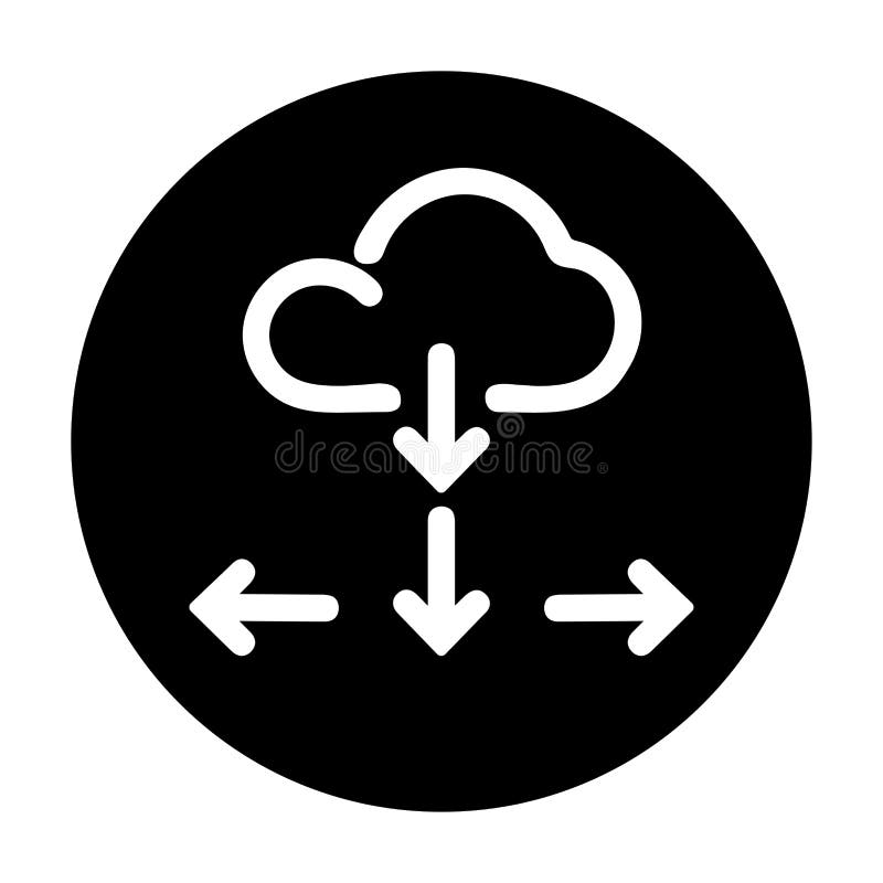 Icona nero di rete del cloud computing royalty illustrazione gratis