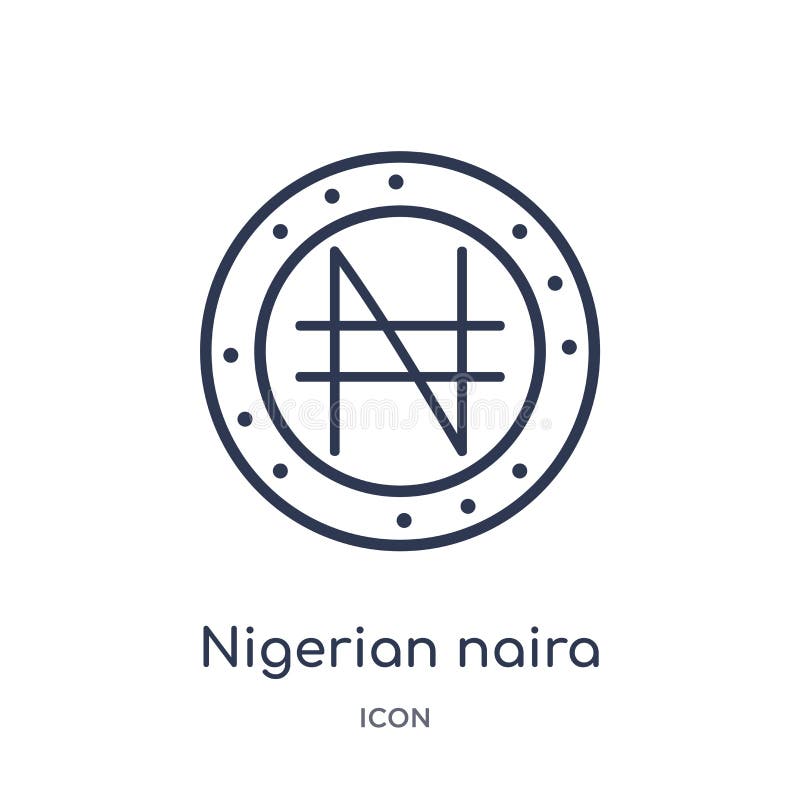 Icona nigeriana lineare di naira dalla raccolta del profilo dell'Africa Linea sottile vettore nigeriano di naira isolato su fondo royalty illustrazione gratis Icona nigeriana lineare di naira dalla raccolta del profilo dell'Africa Linea sottile vettore nigeriano di naira isolato su fondo royalty illustrazione gratis