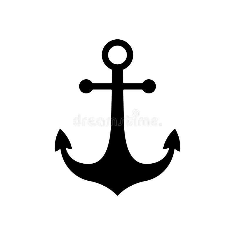 Icona o logo nera dell'ancora della marina royalty illustrazione gratis