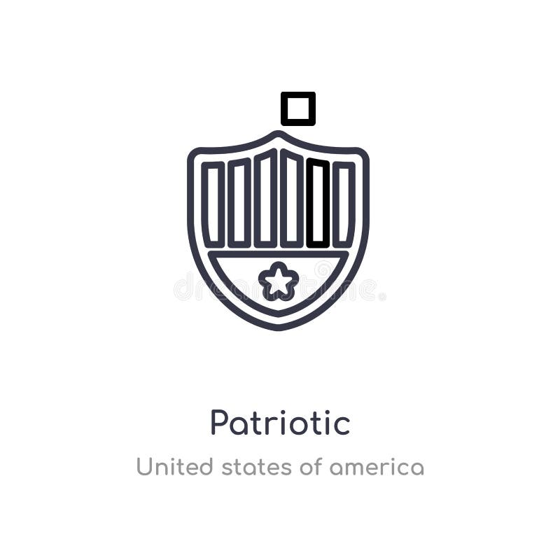 icona patriottica del profilo linea isolata illustrazione di vettore dalla raccolta degli Stati Uniti d'America colpo sottile edi illustrazione di stock icona patriottica del profilo linea isolata illustrazione di vettore dalla raccolta degli Stati Uniti d'America colpo sottile edi illustrazione di stock