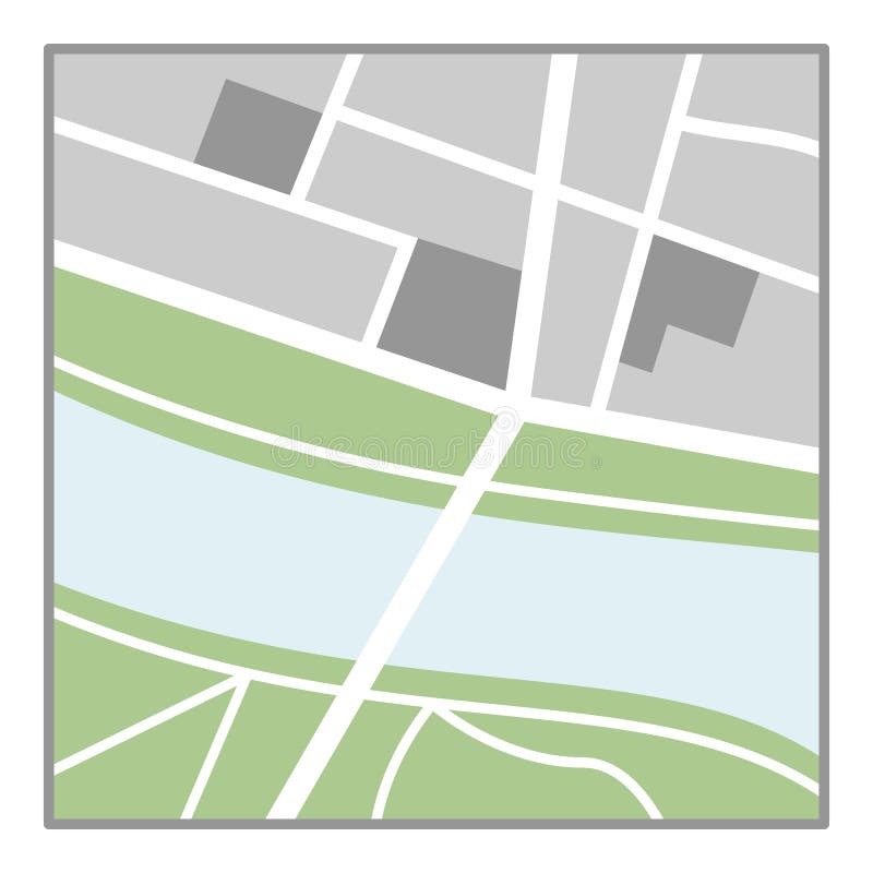 Icona piana della mappa generica isolata su bianco illustrazione di stock Icona piana della mappa generica isolata su bianco illustrazione di stock
