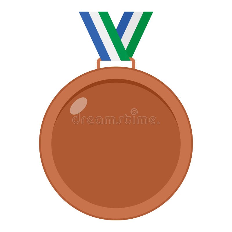 Icona piana della medaglia di bronzo isolata su bianco royalty illustrazione gratis Icona piana della medaglia di bronzo isolata su bianco royalty illustrazione gratis