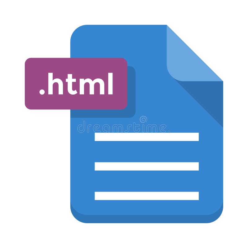 Icona piana di file HTML illustrazione di stock