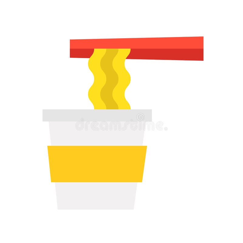 Icona piana di progettazione della tazza e del bastoncino della tagliatella illustrazione di stock Icona piana di progettazione della tazza e del bastoncino della tagliatella illustrazione di stock