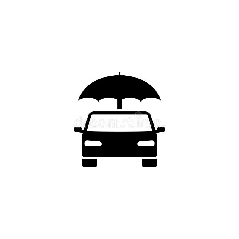 Icona piana di vettore dell'ombrello dell'automobile di assicurazione royalty illustrazione gratis Icona piana di vettore dell'ombrello dell'automobile di assicurazione royalty illustrazione gratis