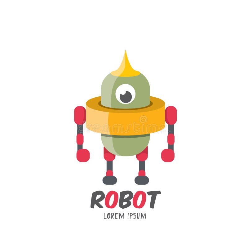 Icona piana sveglia del robot del fumetto di vettore royalty illustrazione gratis Icona piana sveglia del robot del fumetto di vettore royalty illustrazione gratis