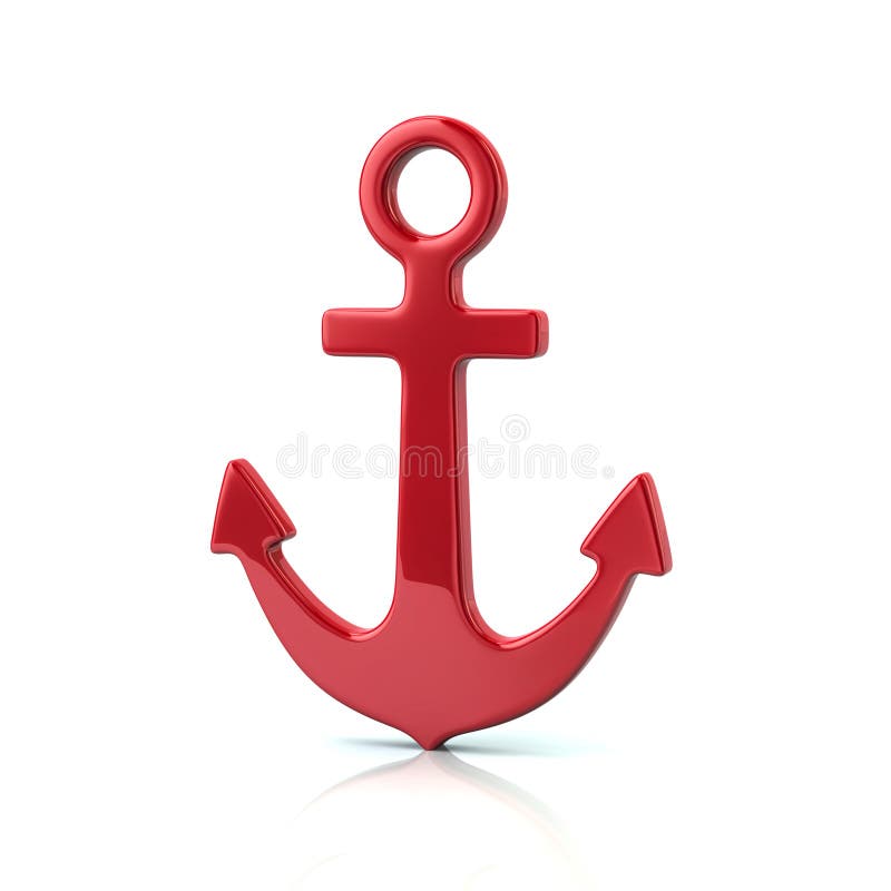 Icona rossa dell'ancora illustrazione di stock