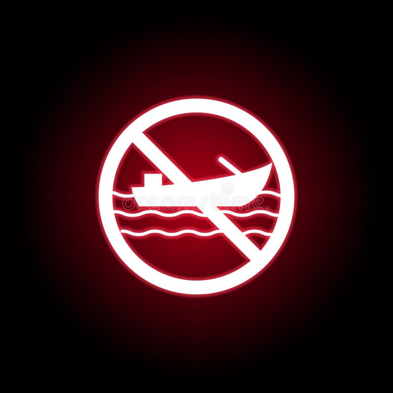 Icona severa della barca nello stile al neon rosso Pu? essere usato per il web, il logo, il app mobile, UI, UX royalty illustrazione gratis