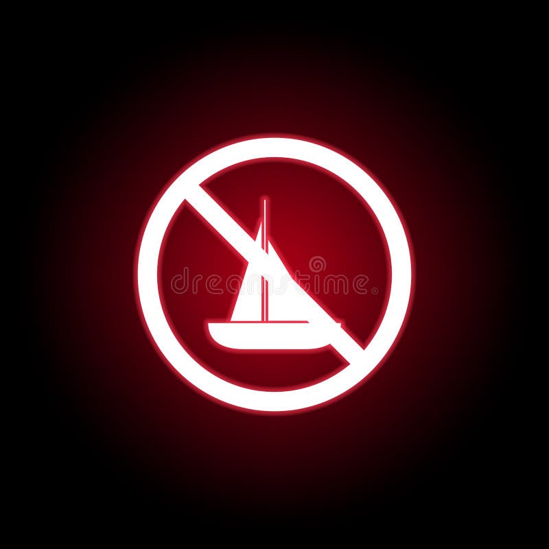 Icona severa della barca nello stile al neon rosso Pu? essere usato per il web, il logo, il app mobile, UI, UX royalty illustrazione gratis
