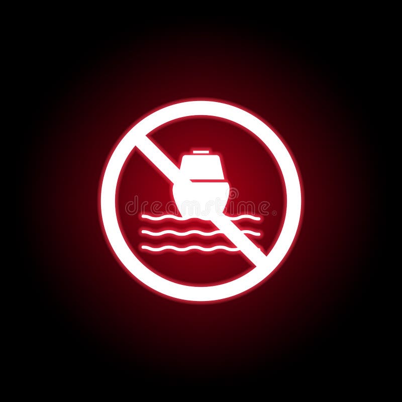 Icona severa della nave nello stile al neon rosso Pu? essere usato per il web, il logo, il app mobile, UI, UX illustrazione di stock