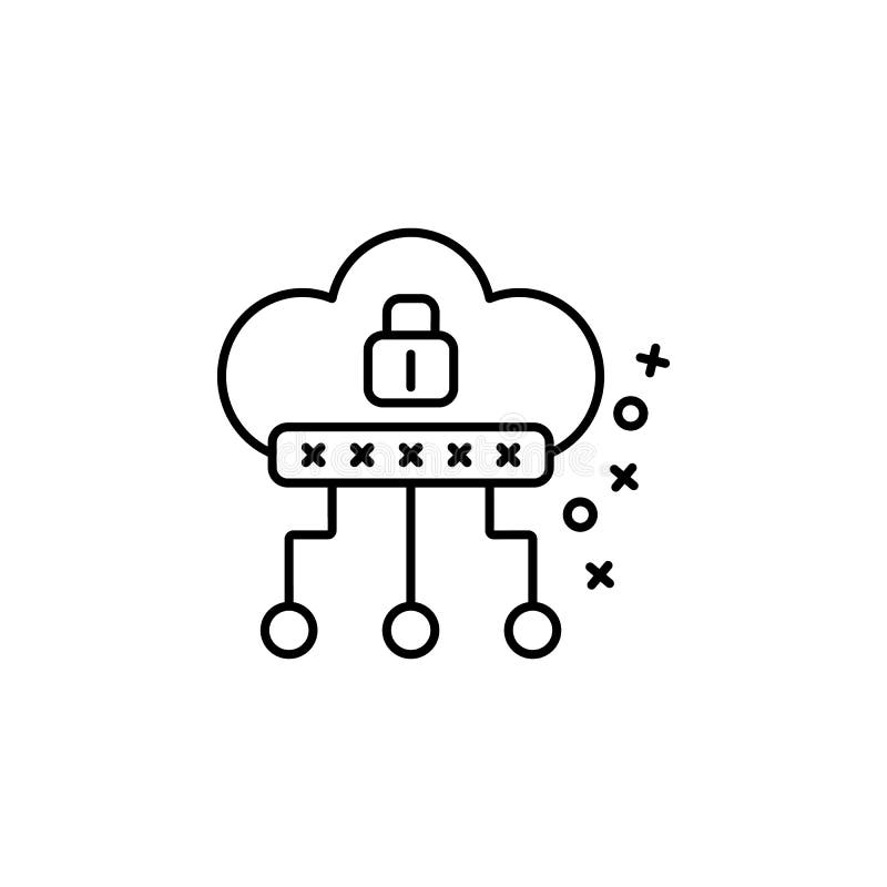 Icona sicurezza online blocco cloud. Elemento dell'icona di sicurezza informatica illustrazione di stock