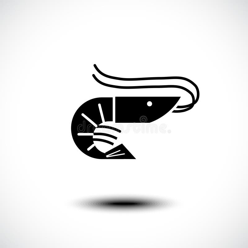 Icona silhouette gamberetti isolati su fondo bianco illustrazione di stock Icona silhouette gamberetti isolati su fondo bianco illustrazione di stock