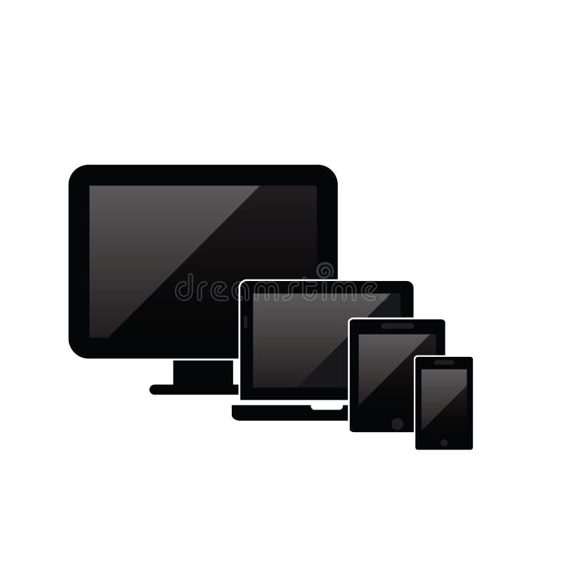 Immagini Stock - Computer Portatile, Telefono Cellulare E Tablet Pc  Digitale Su Mensola Nera. Sfondo Verticale. Illustrazione 3D. Image  191530115