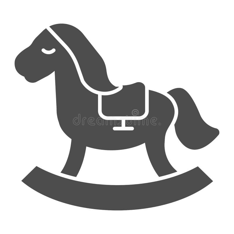 Icona solida del giocattolo del cavallo I bambini giocano l'illustrazione di vettore isolata su bianco Progettazione d'oscillazio illustrazione di stock Icona solida del giocattolo del cavallo I bambini giocano l'illustrazione di vettore isolata su bianco Progettazione d'oscillazio illustrazione di stock