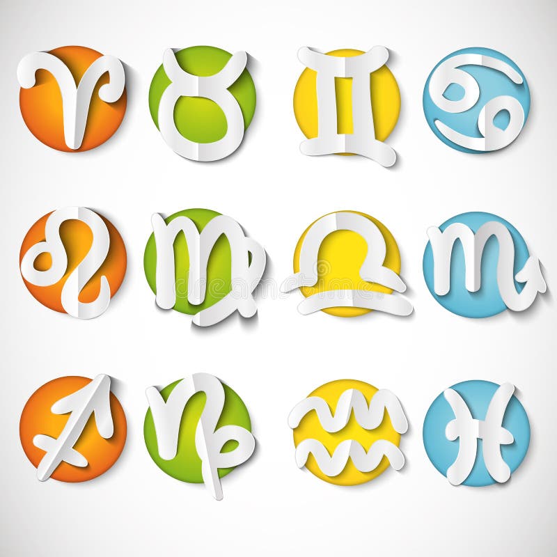 Icona stabilita dello zodiaco del taglio della carta royalty illustrazione gratis Icona stabilita dello zodiaco del taglio della carta royalty illustrazione gratis