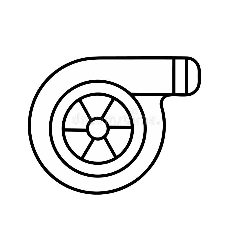 Icona turbo isolata in fondo bianco dalla raccolta auto-corsa. royalty illustrazione gratis