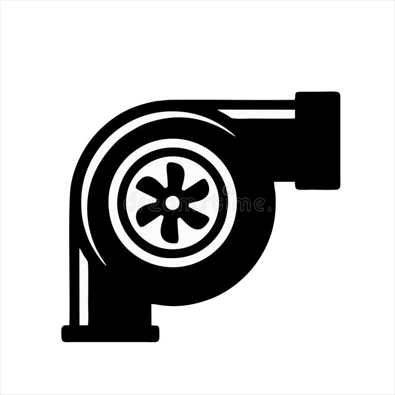 Icona turbo isolata in fondo bianco dalla raccolta auto-corsa. illustrazione di stock