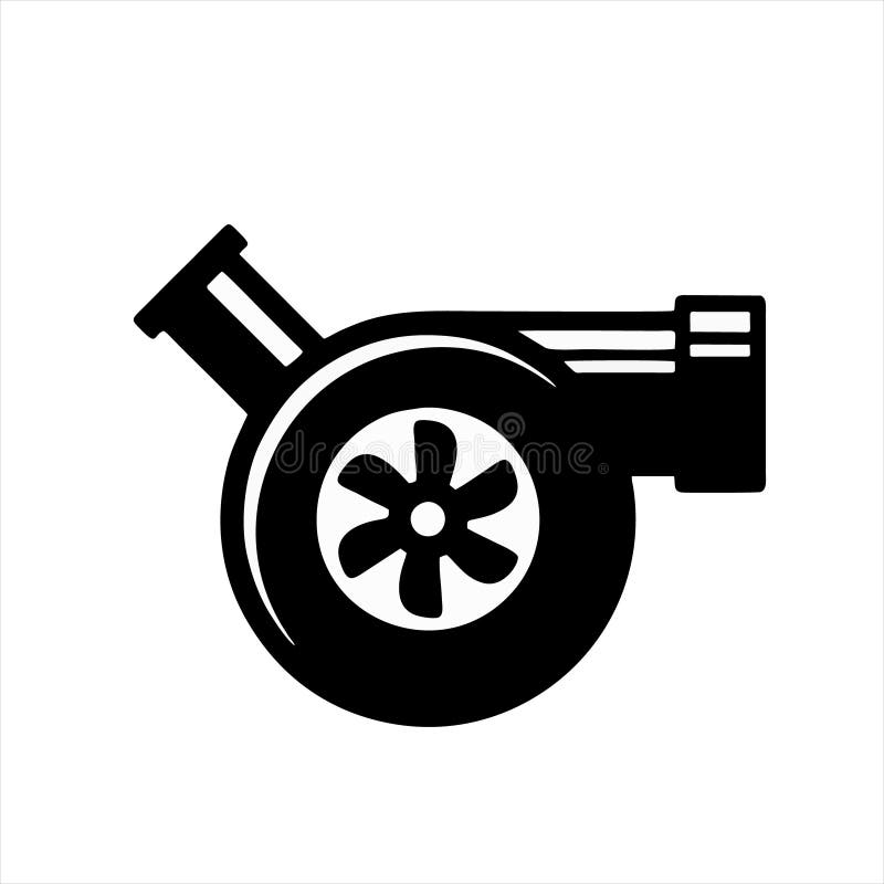 Icona turbo isolata in fondo bianco dalla raccolta auto-corsa. illustrazione vettoriale